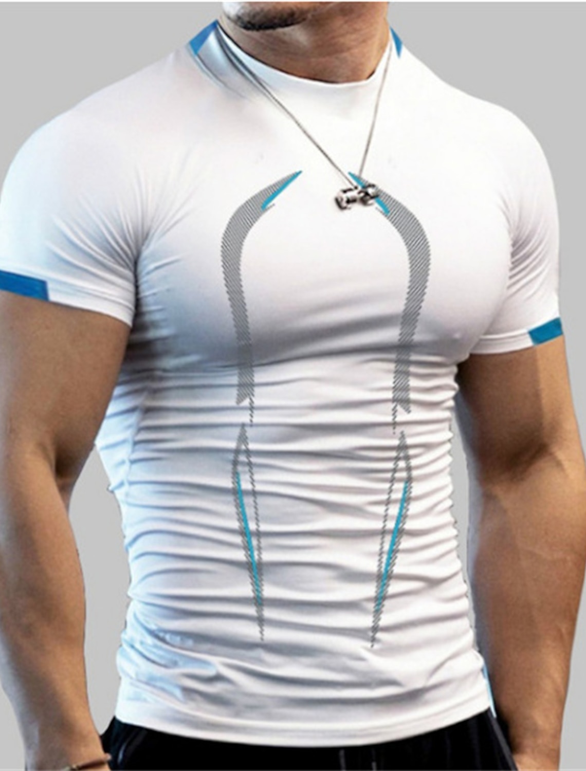 Men's T Shirt Moisture Wicking Shirts Short Sleeve Round Neck Spring,