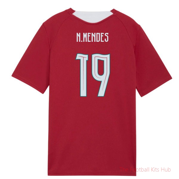[EFS] 2026/27 Portugal Training Jersey (Red) - Kids (N.Mendes 19)