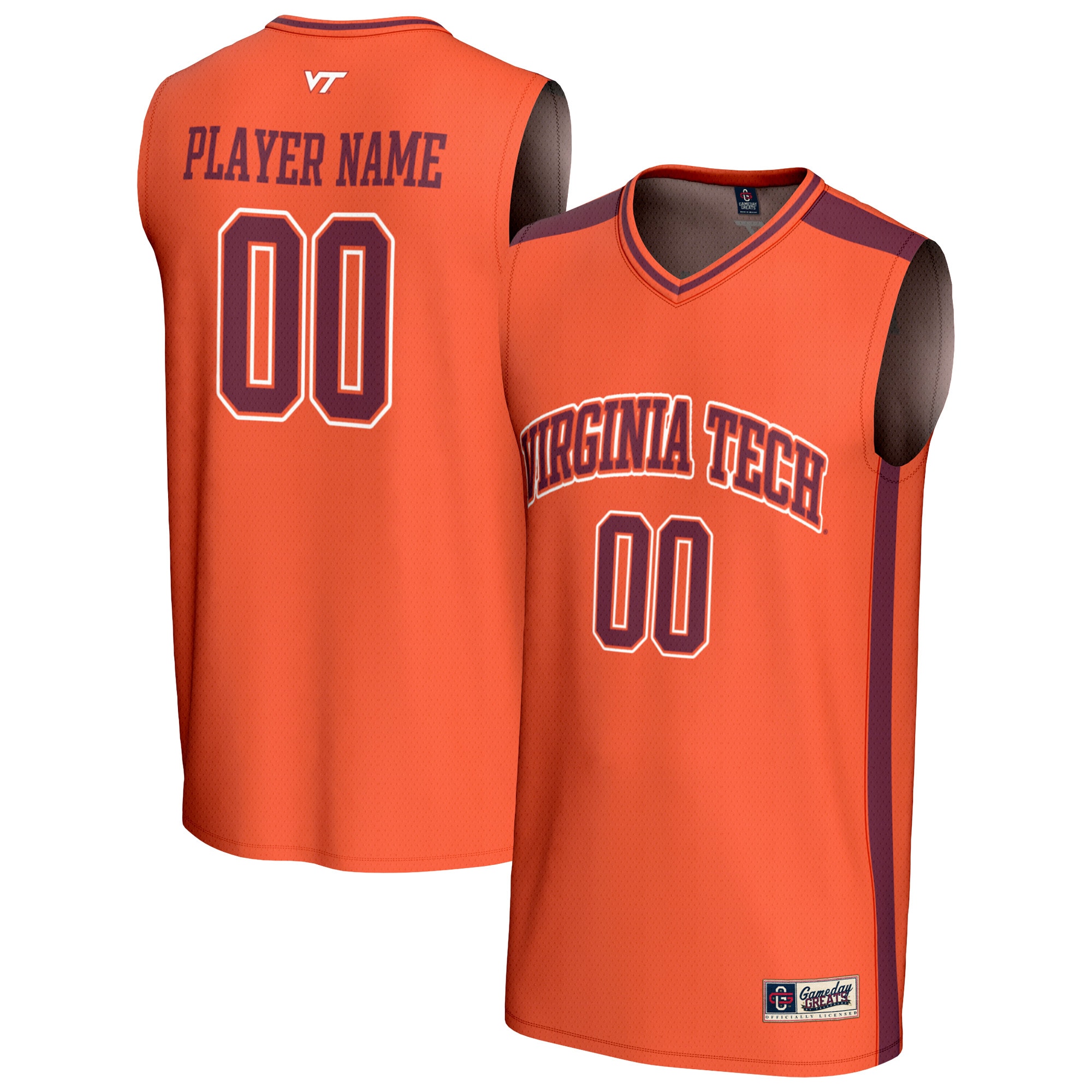 [NJP] Virginia Tech Hokies GameDay Greats Youth NIL Pick-A-Player Lightweight Men's Basketball Fashion Jersey - Orange