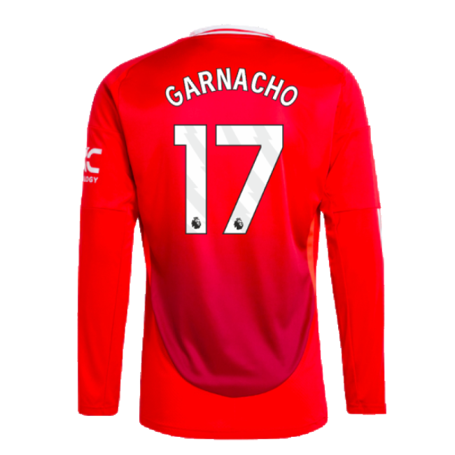 2024-2025 Man Utd Long Sleeve Home Top (Garnacho 17)