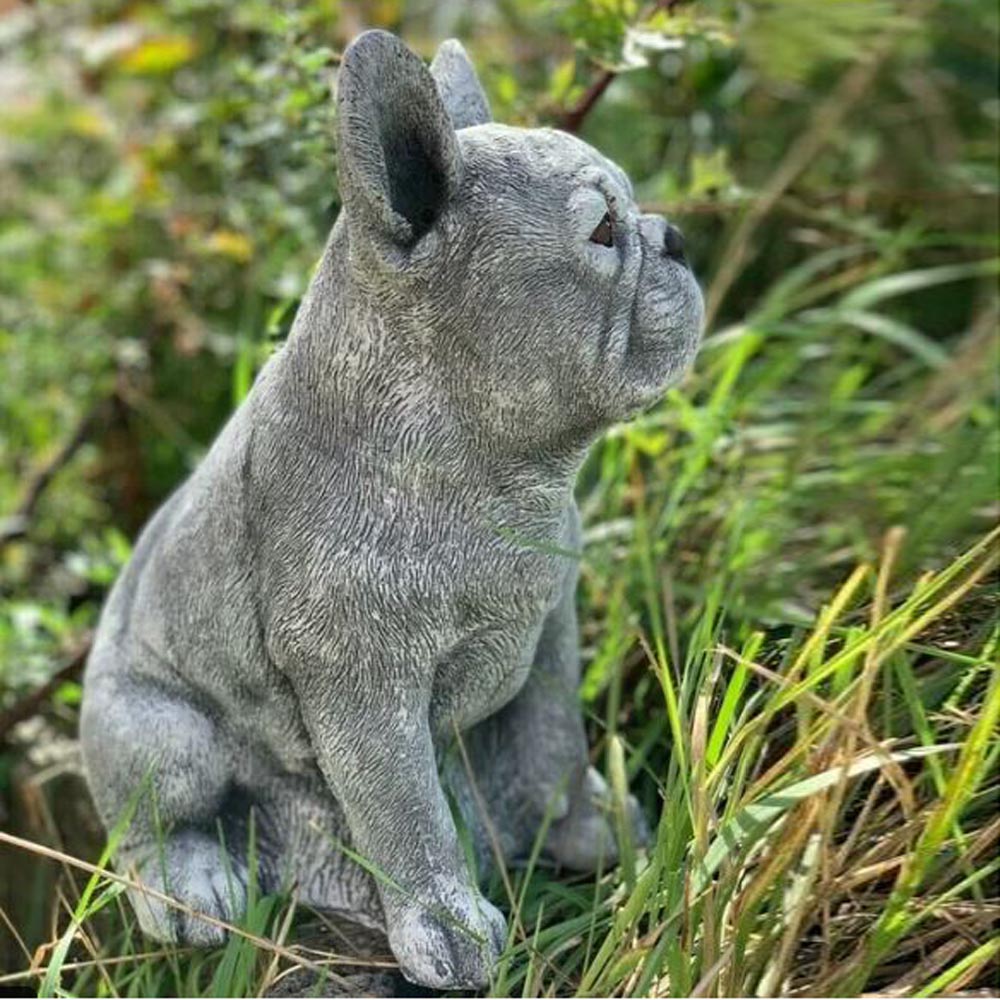 Casual French Bulldog Statue Garden Decor Sculpture For Dog Lovers