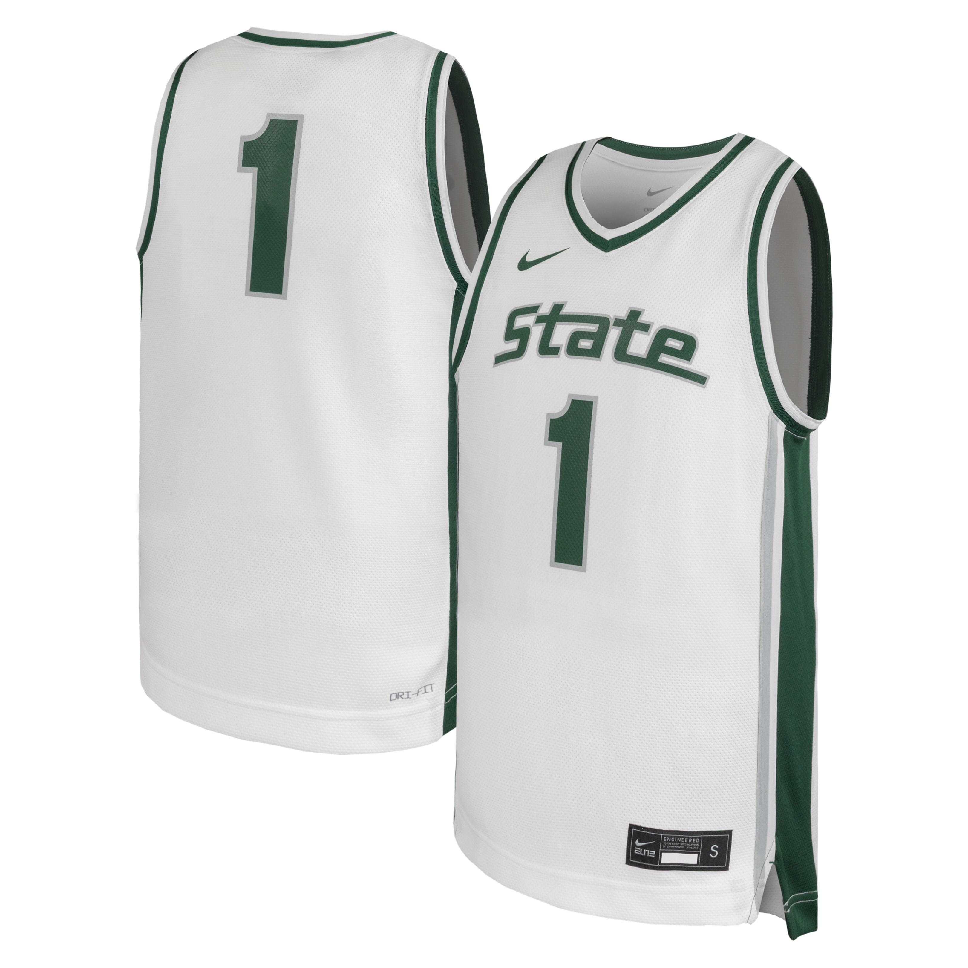 [NJP] Michigan State Spartans Alternate Replica Basketball Jersey - White