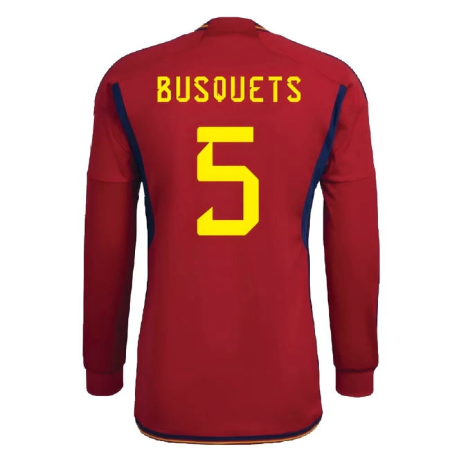 BUSQUETS 5 Original Replica Spain Home Supporter Shirt for Adults