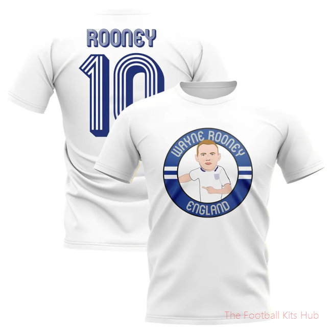 Wayne Rooney England Illustration T-Shirt (White)