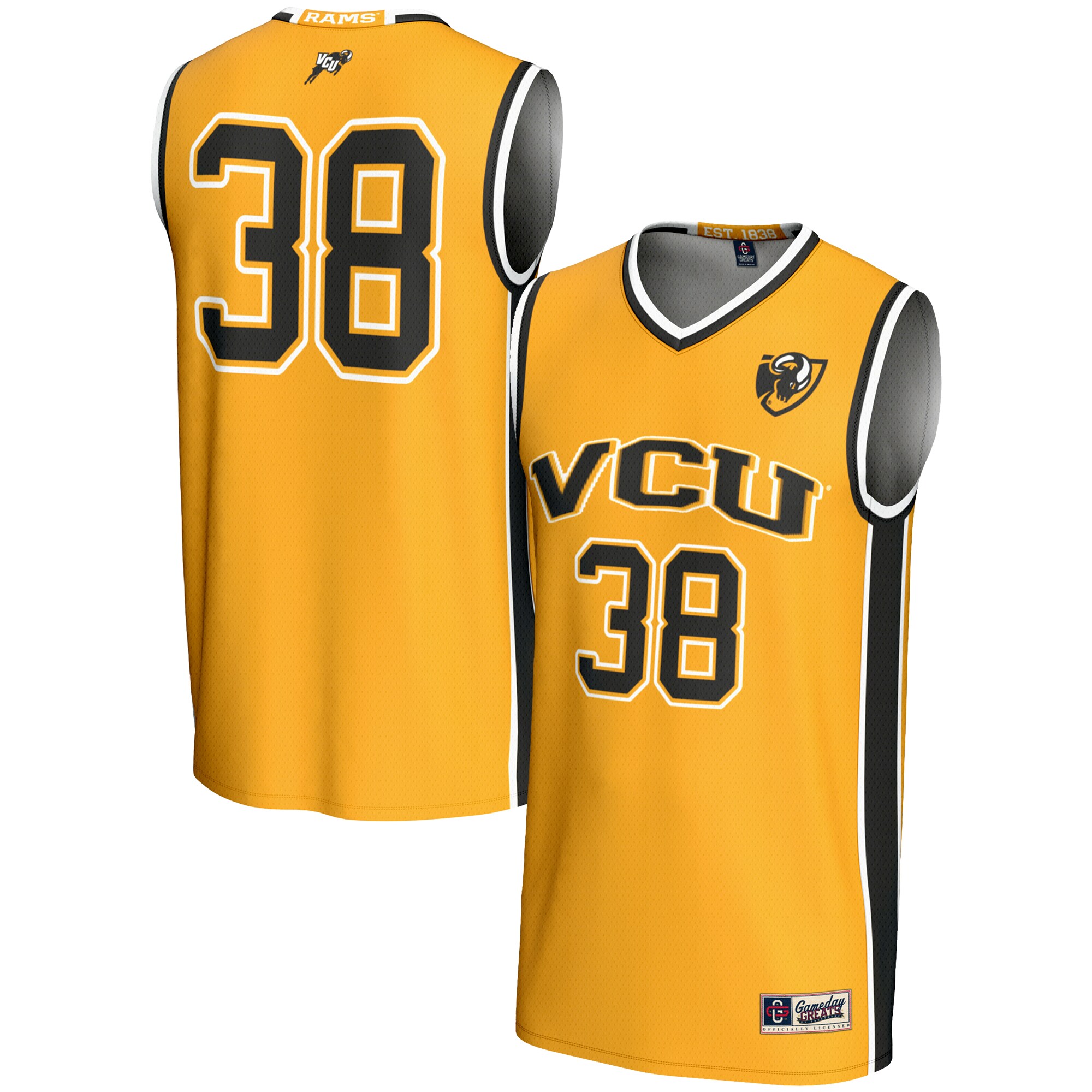 [DDG] VCU Rams GameDay Greats Unisex Lightweight Basketball Jersey - Gold
