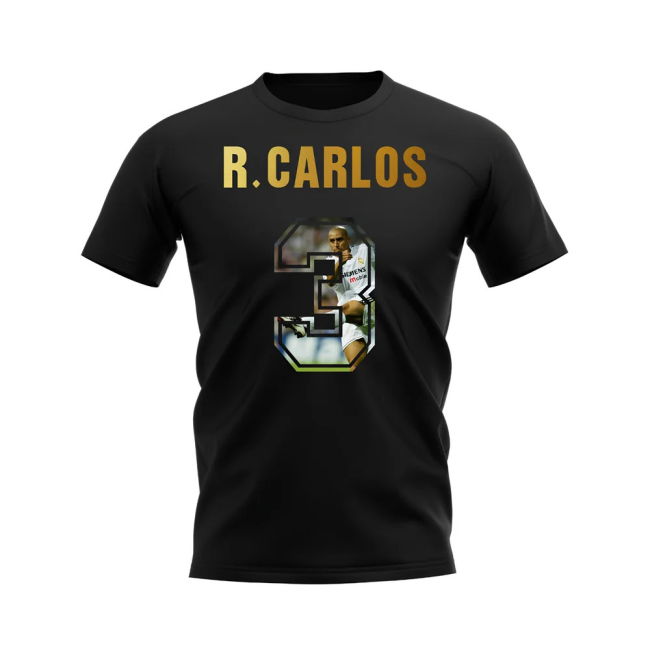 Roberto Carlos Name And Number Real Madrid supporter T-Shirt (Men
