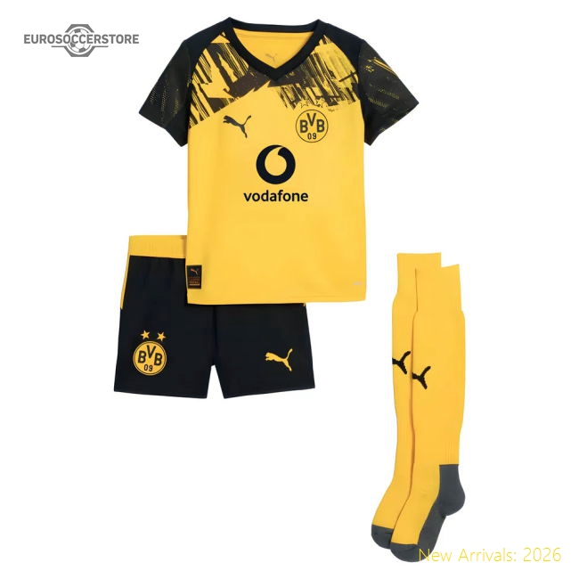 2025-2026 Dortmund Borussia Home Top Mini Kit In Multiple Sizes