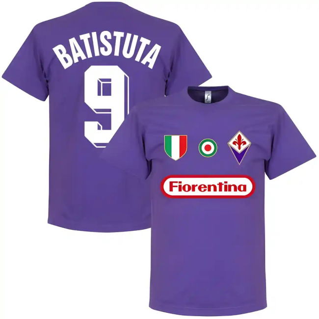 Genuine Purple Supporter Tee F. Batistuta #9 Official Merchandise (v7)