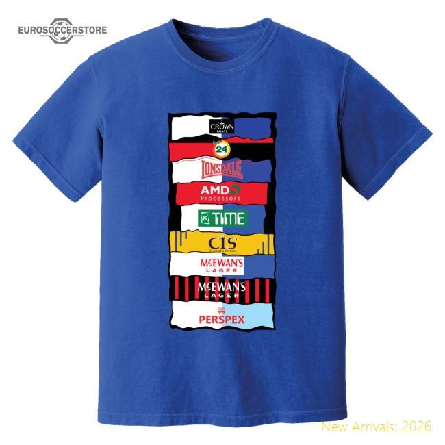 Authentic Elite Blackburn Sponsor Authentic History T-Shirt Blue