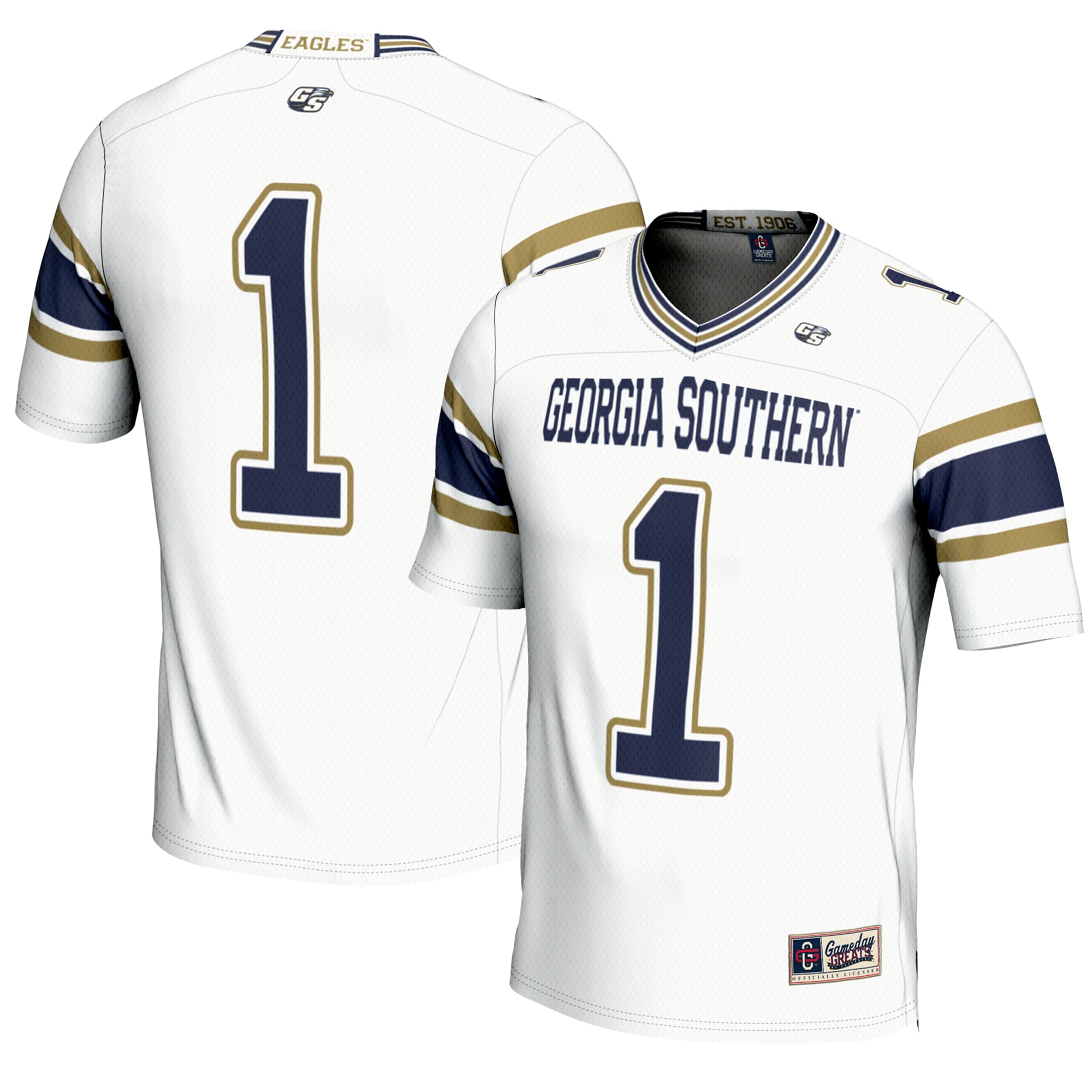 #1 Georgia Southern Eagles GameDay Greats Youth Endzone Football Jersey - White