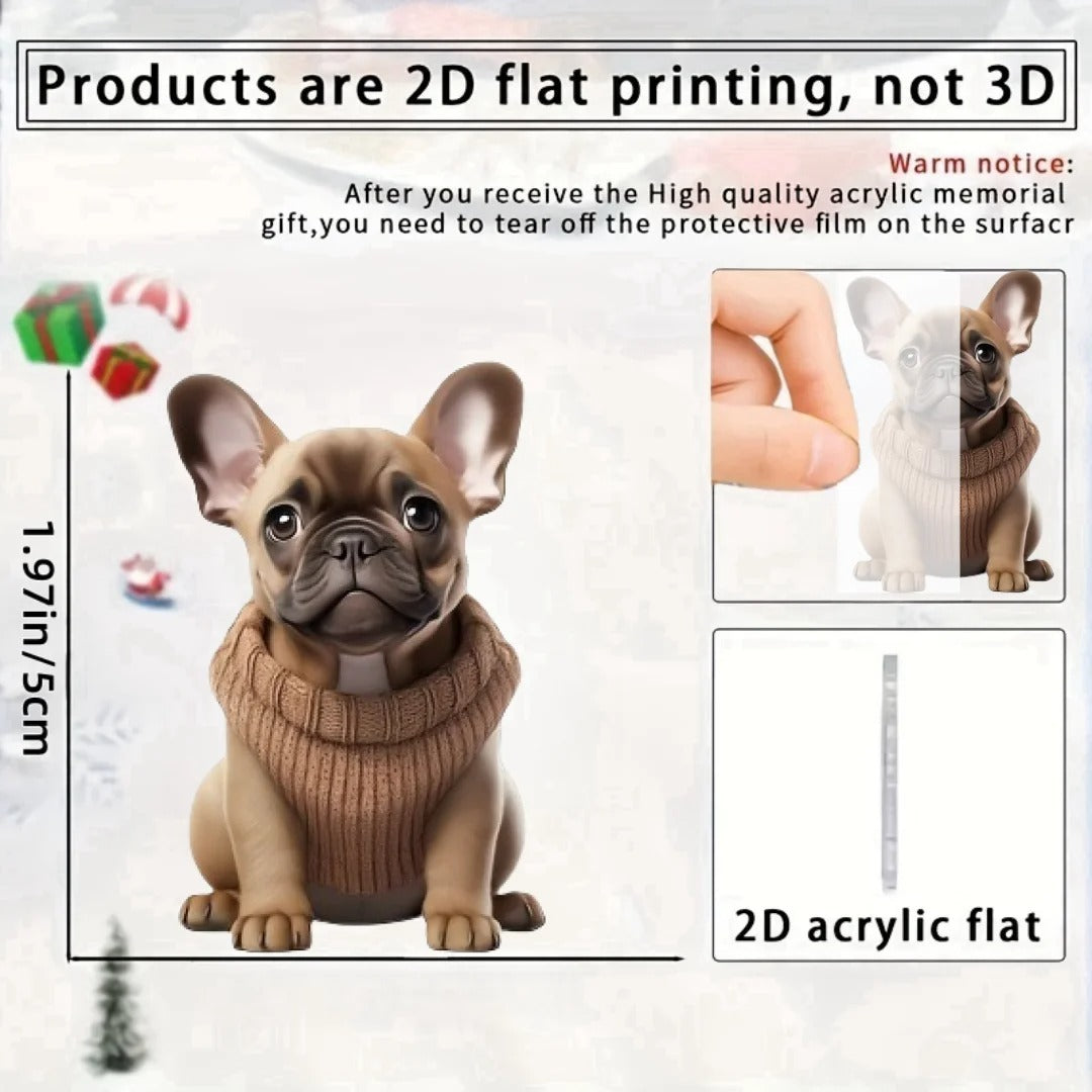 French Bulldog Lover French Bulldog Keychain – Cute 2d Acrylic Ornament Cute Wall Art