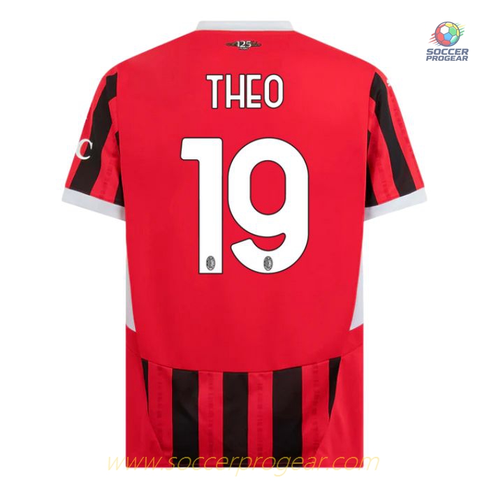 AC Milan Childrenren's Home Team Jersey Team Jersey 2024-25 Edition Theo White