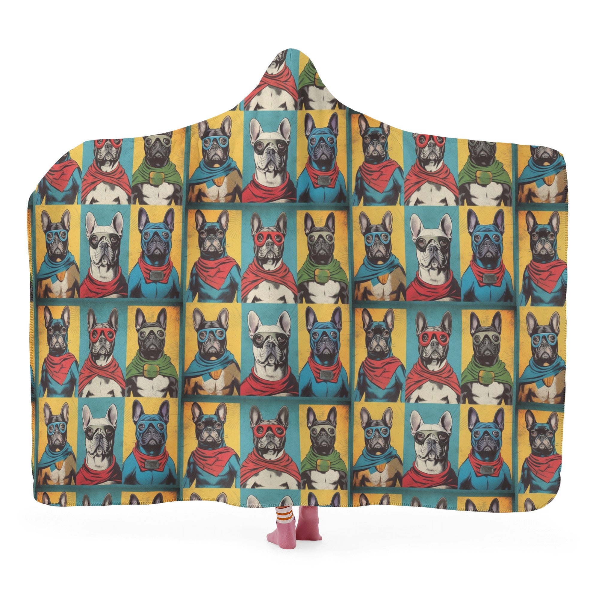 French Bulldog The Mask Hooded Blanket Comfy Pet Product