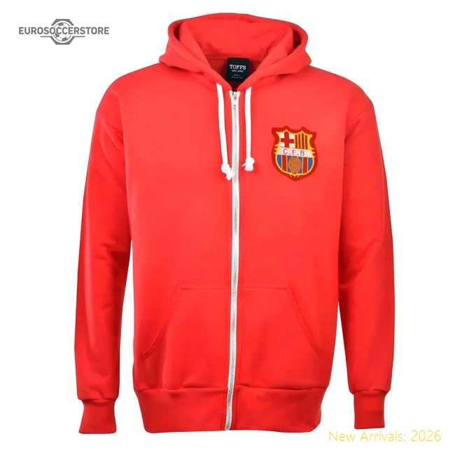 Popular Professional-Grade Barcelona Football Club Zipped Hoodie - Red