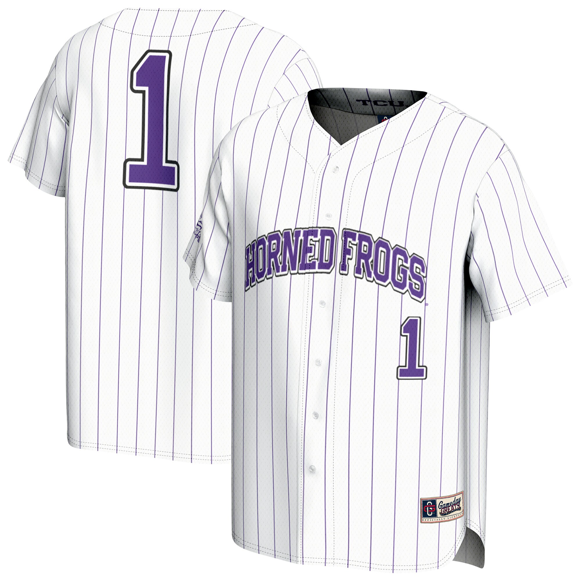 [DDG] TCU Horned Frogs GameDay Greats Youth Lightweight Collegiate Baseball Fashion Jersey - White