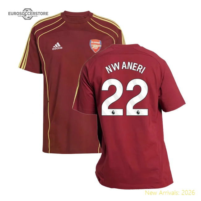 Premium 2025-2026 Arsenal Ubp Tee (noble Maroon) (nwaneri 22)