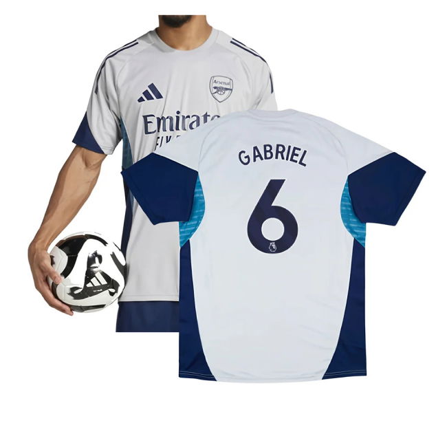 2025-20 Arsenal Training Football Shirt Gabriel Name Number L S