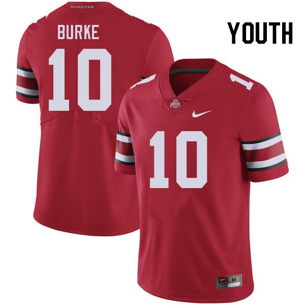 Nike Ohio State Buckeyes Denzel Burke #10 Youth Red Premium Stitched