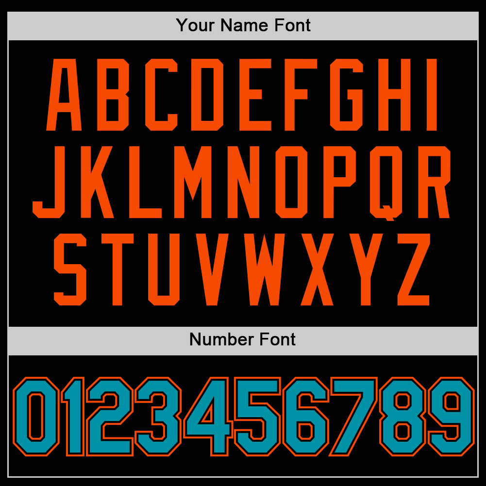 Custom Black Teal-Orange Authentic Throwback Basketball Jersey