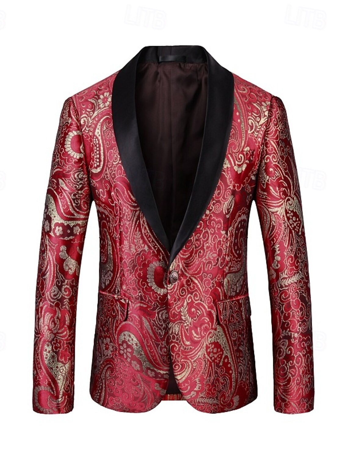 Men's Blazer Jacket Shawl Collar Fashion Party Luxury Paisley Jacquard