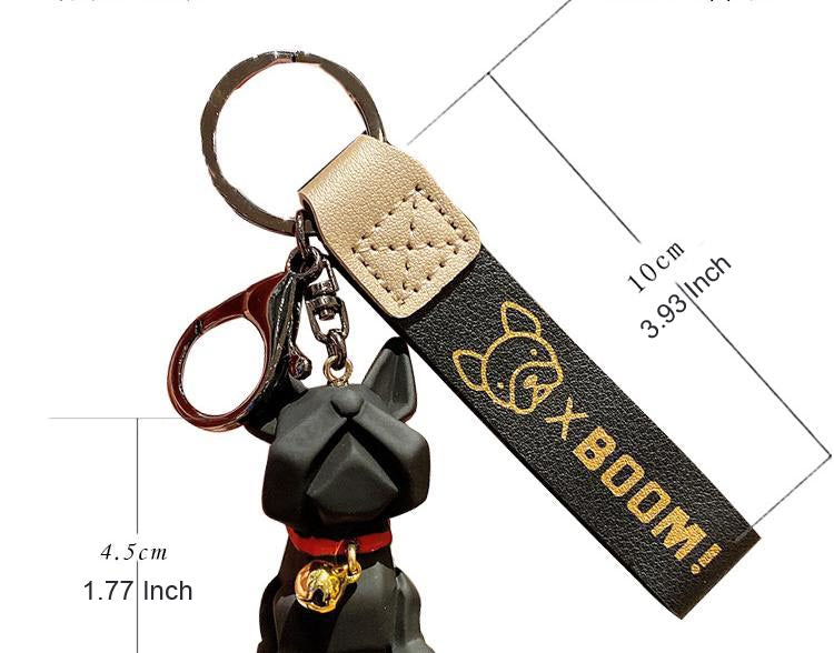 Trendy Comfortable Stylish French Bulldog Bell Keychain for Home Use