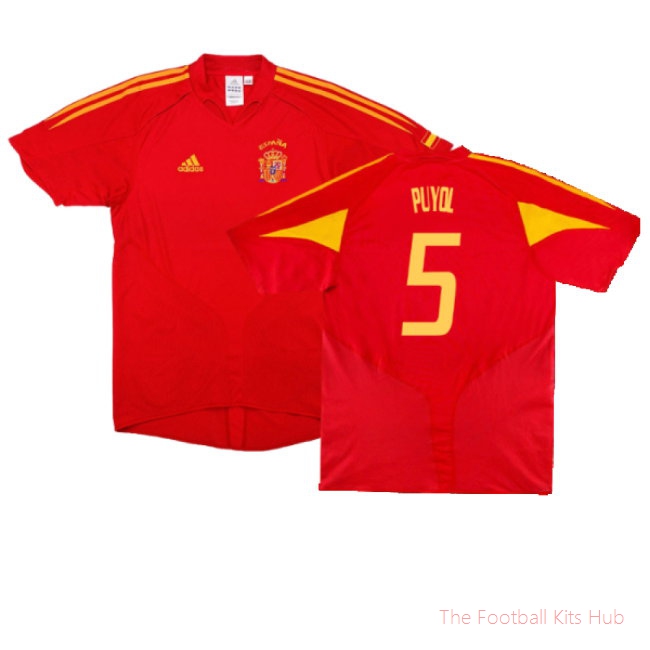 Spain 2004-06 Home Shirt (S) (Excellent) (Puyol 5)