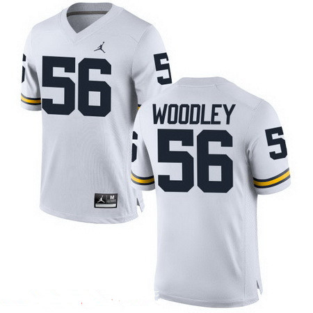 Men's UM Wolverines None #56 home jersey White 2024 game jersey Jersey
