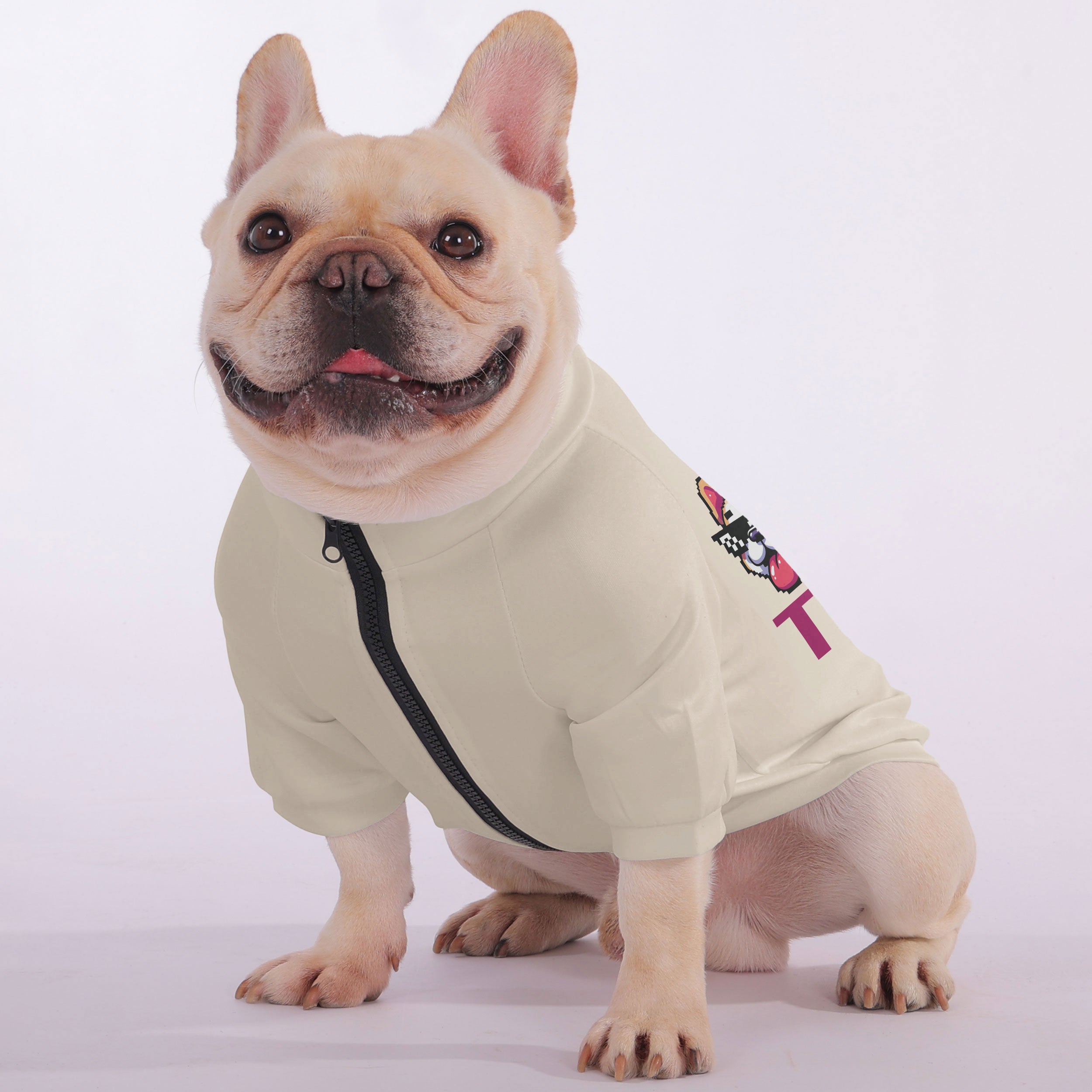 Just a Frenchie, Doing Frenchie Things - Snuggly Zip-Up Sweatshirt for French Bulldogs