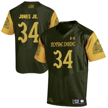 premium Men's ND Fighting Irish Tony Jones #34 Green 2024 Football