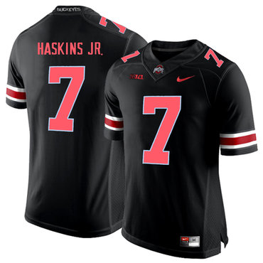 Men's OSU Buckeyes #7 Dwayne Haskins Black 2024 team authorized
