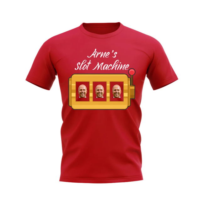 Stylish Liverpool Liverpool Arne Slot Machine T-Shirt (Red) for Mat...