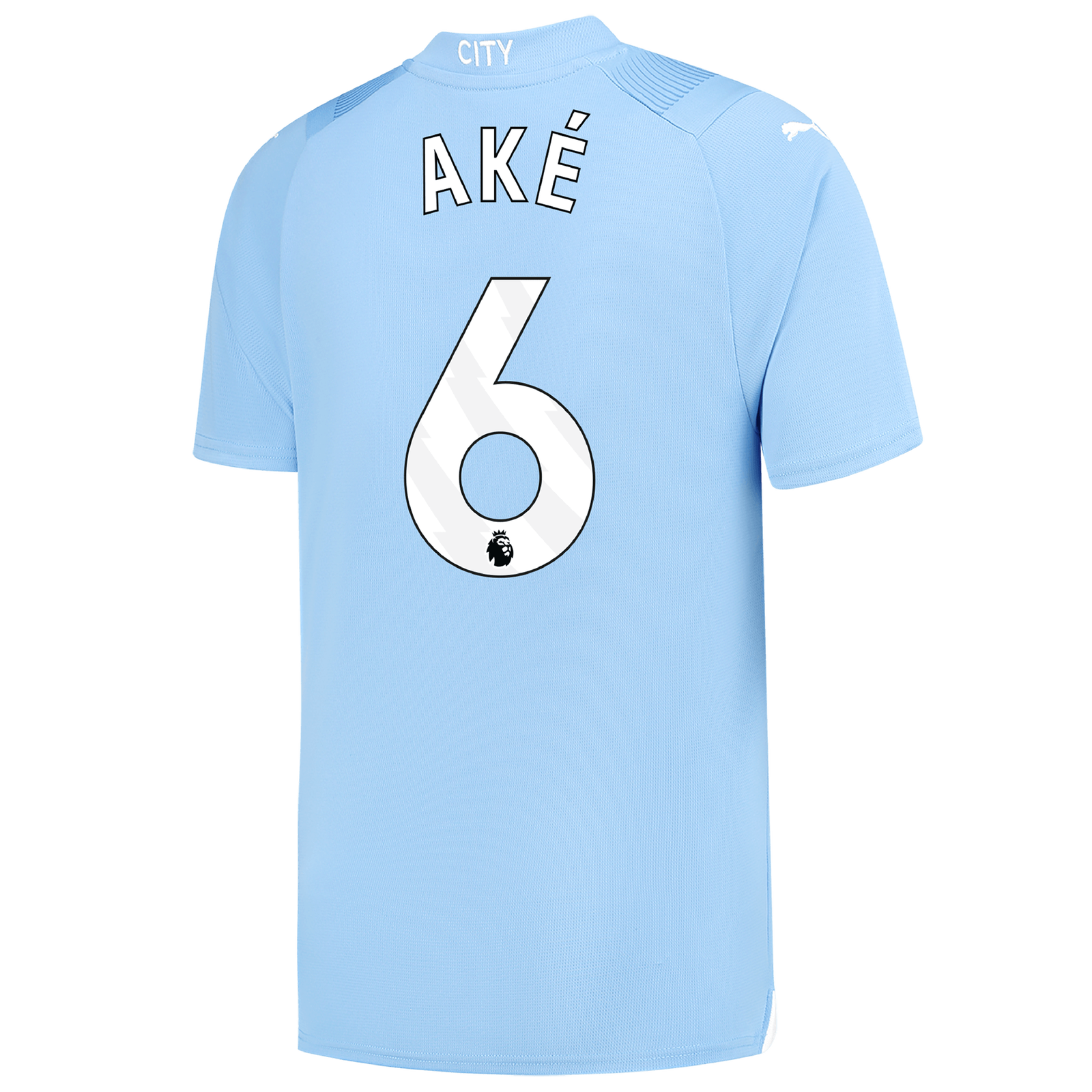 Manchester City's Home Jersey 23-24 featuring AKÉ with the number 6