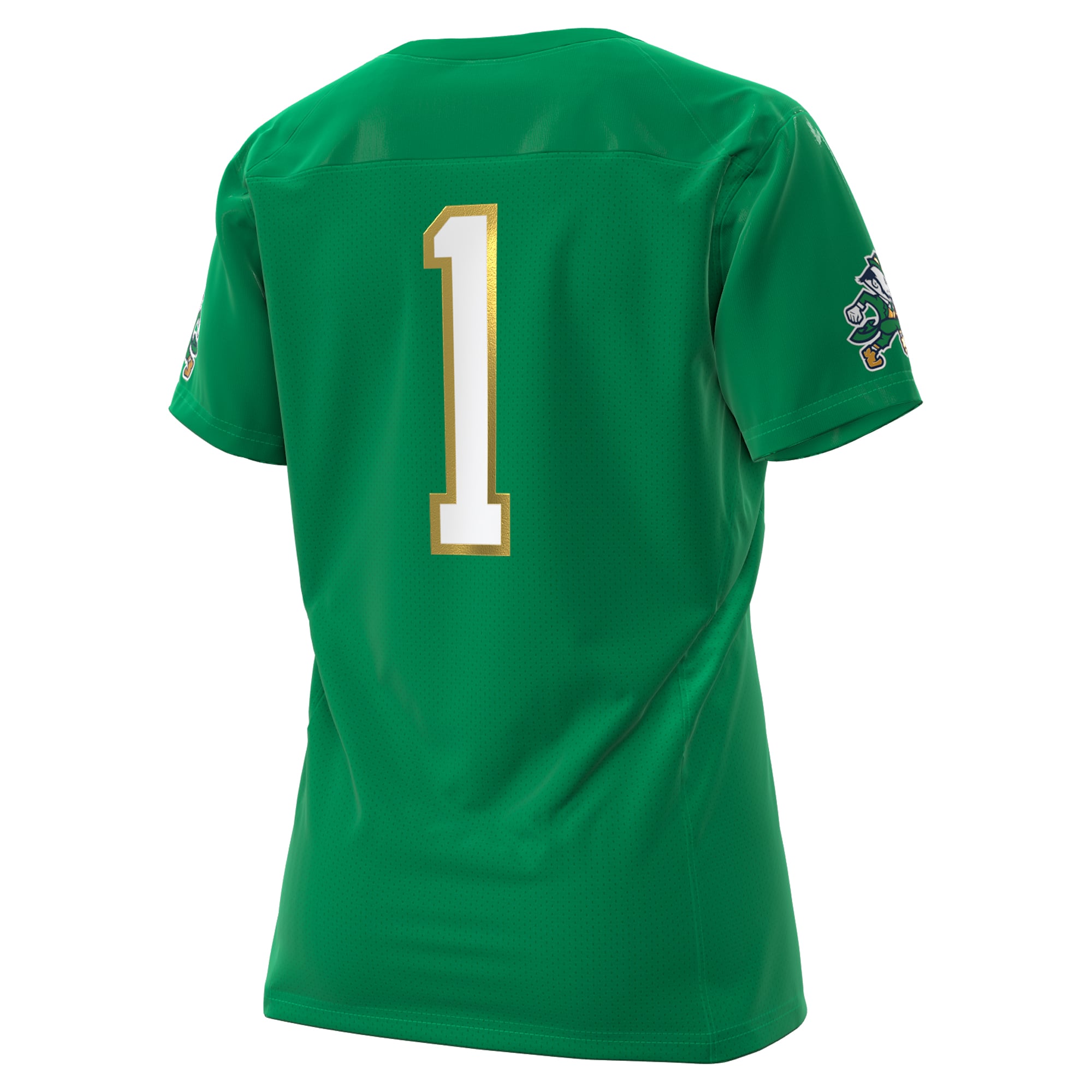 Women's #1 Kelly Green Notre Dame Fighting Irish Irish Wear Green Collection Football Jersey