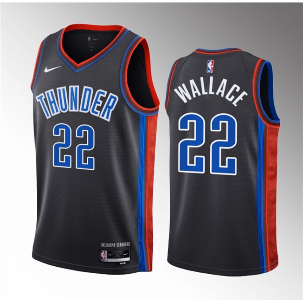 Performance Value Men's OKC Thunder #22 Cason Black Basketball Jersey