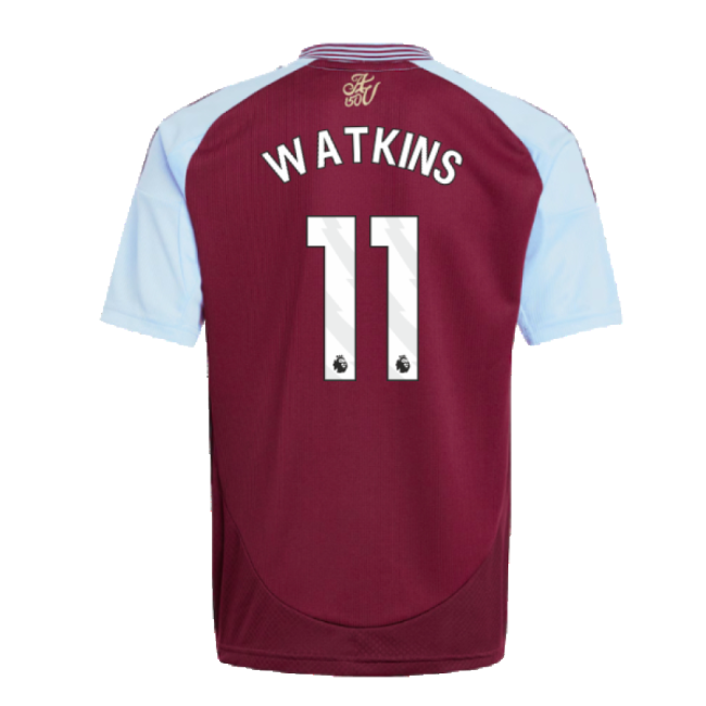 Official 2024-2025 Aston Villa Home Shirt (kids) (watkins 11)
