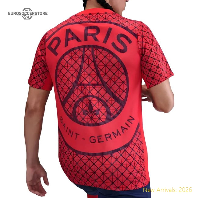2025-2026 PSG Academy Pro Away Pre Match Shirt (Red)