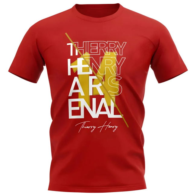 Thierry Henry Arsenal Graphic Signature T-Shirt (Red) Quality
