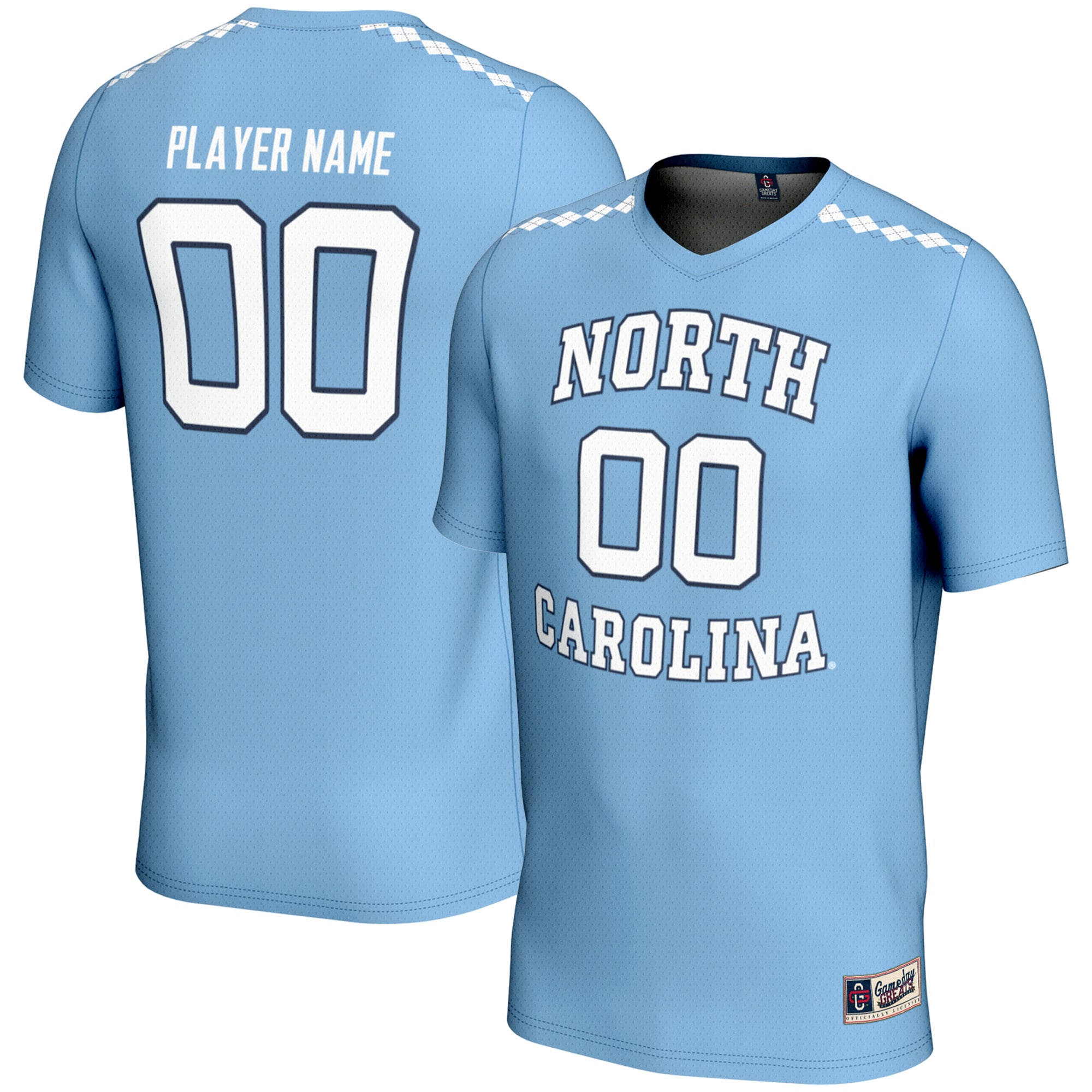 [NJP] North Carolina Tar Heels GameDay Greats Unisex NIL Pick-A-Player Women's Lacrosse Lightweight Jersey - Carolina Blue