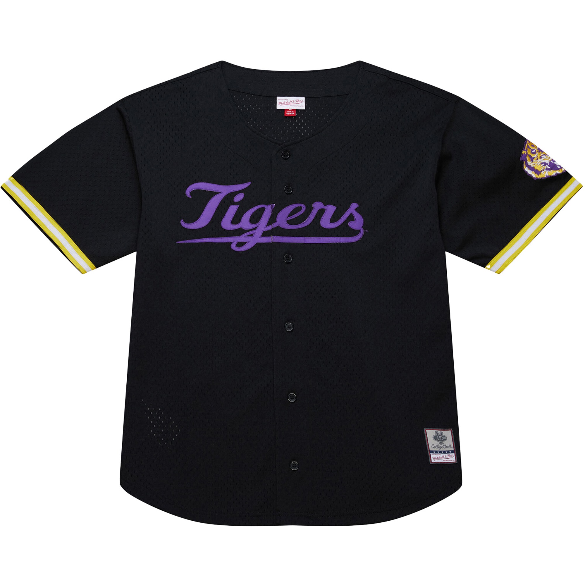 [NJP] LSU Tigers On The Clock Full-Button Fashion Jersey - Black