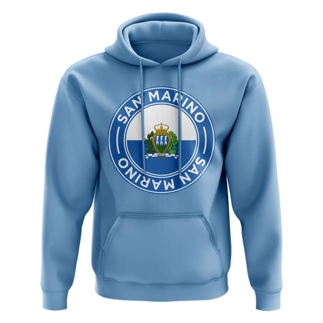 San Marino Football Badge Hoodie (Sky) Official Quality
