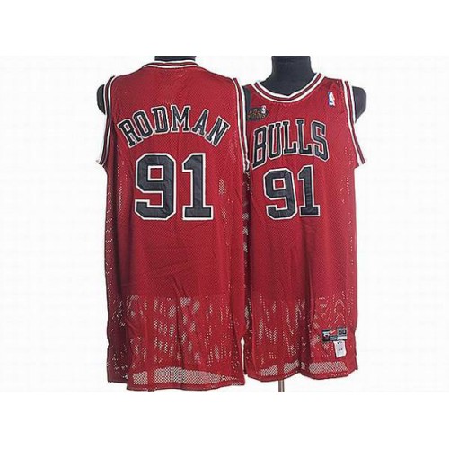 Nuggets Red Chicago Bulls #91 Jersey - Discounted NBA Fan Apparel