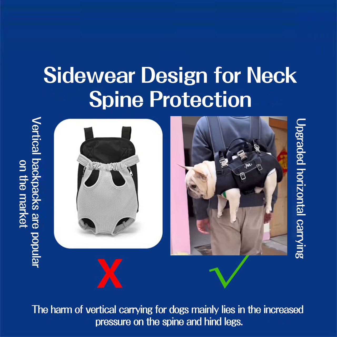 Fashion-Forward Carrypaw Frenchie Side Carry Backpack – Portable Ligh...