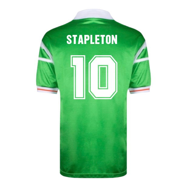 [DDJ] 1988 Ireland Home European Championship Shirt (Stapleton 10)
