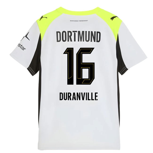 2025-2026 Borussia Dortmund Away Shirt (Kids) (Duranville 16)