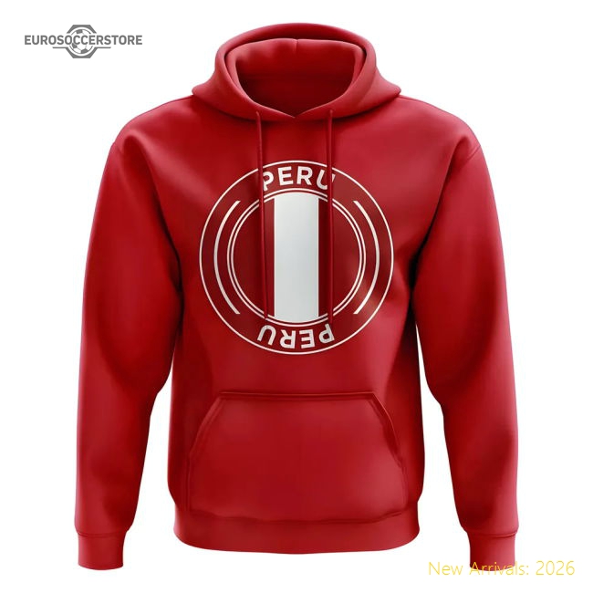 Peru Football Badge Hoodie (Red)