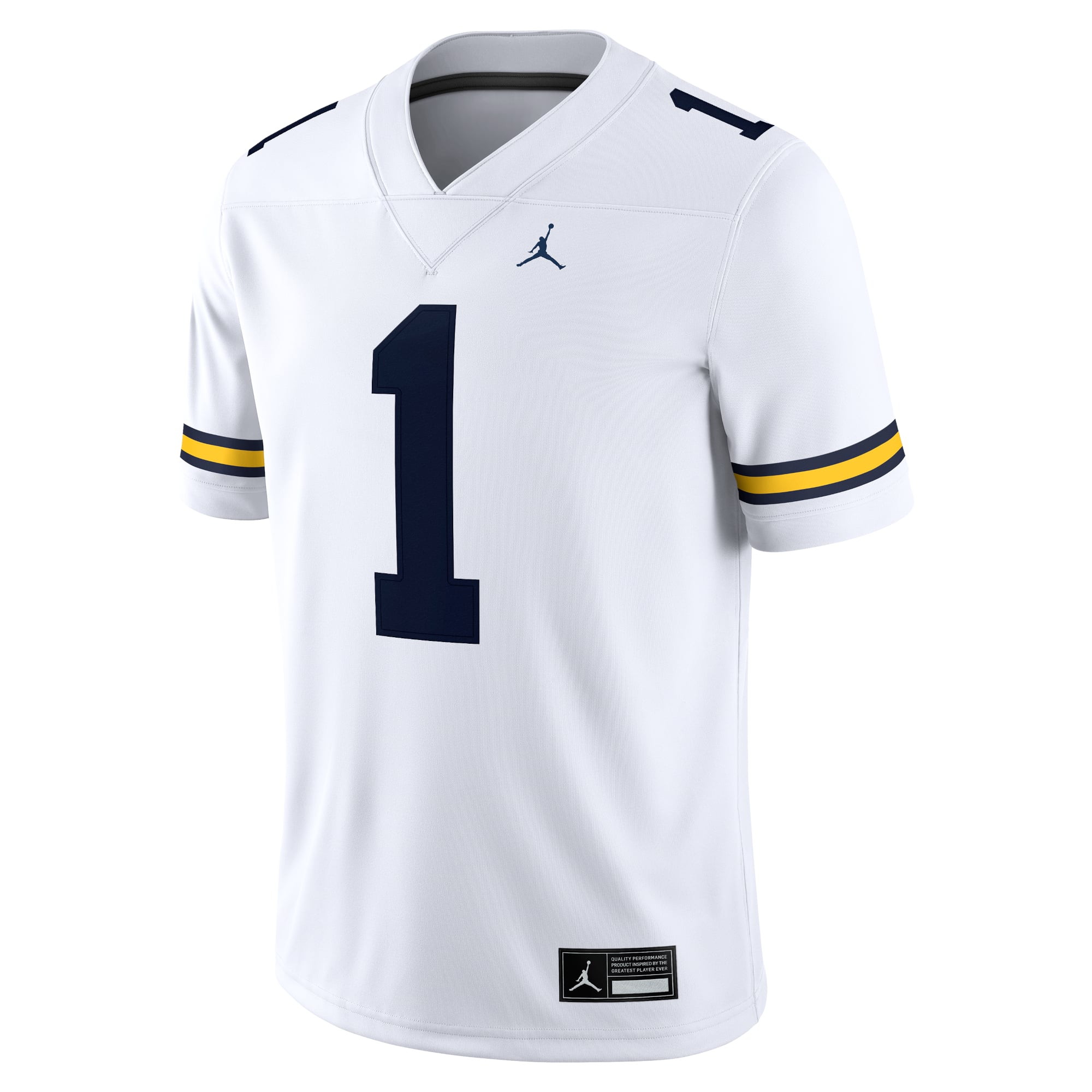#1 Michigan Wolverines Jordan Brand Game Jersey - White