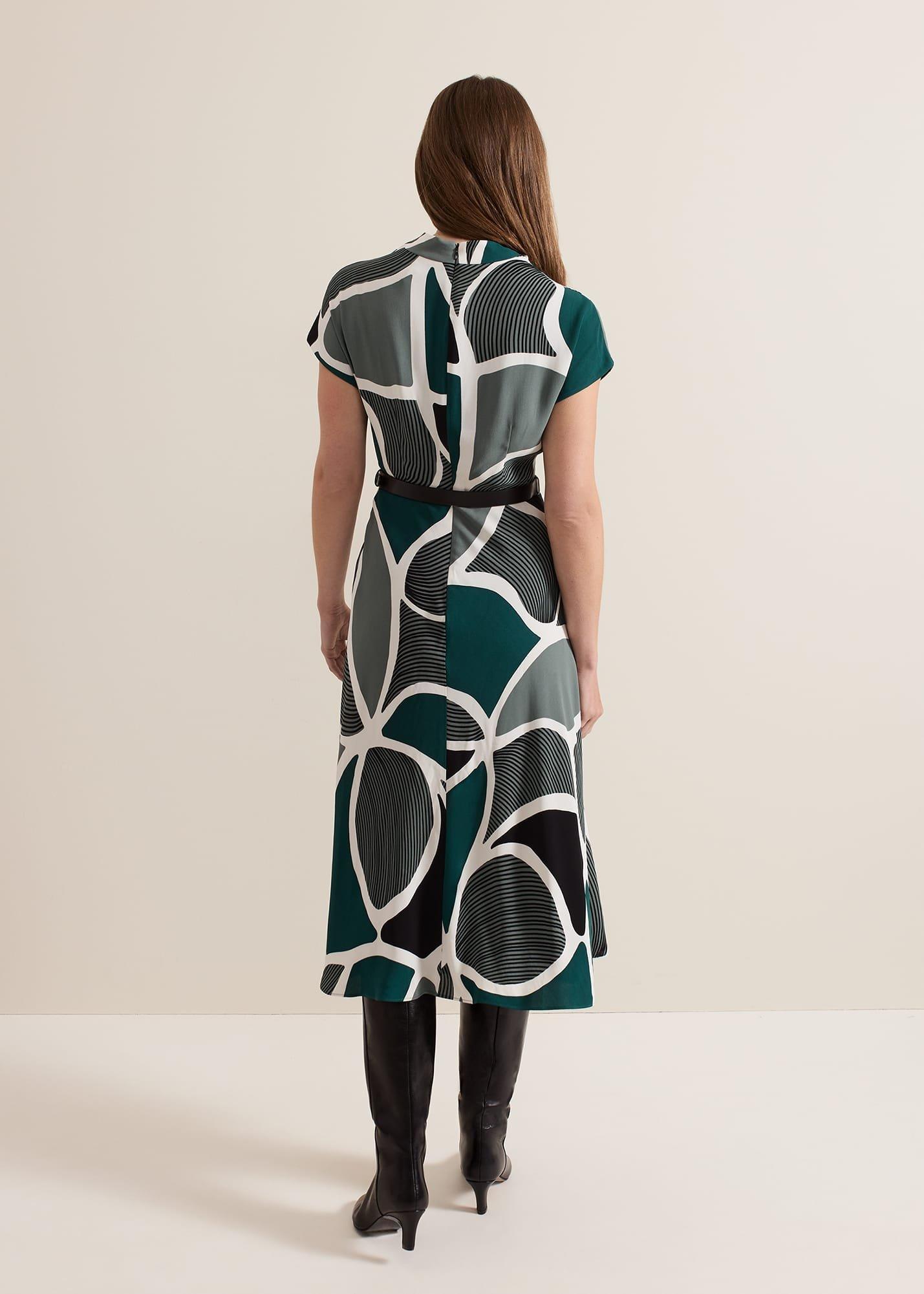 Petite Zaynab Swirl Cowl Neck Midi Dress