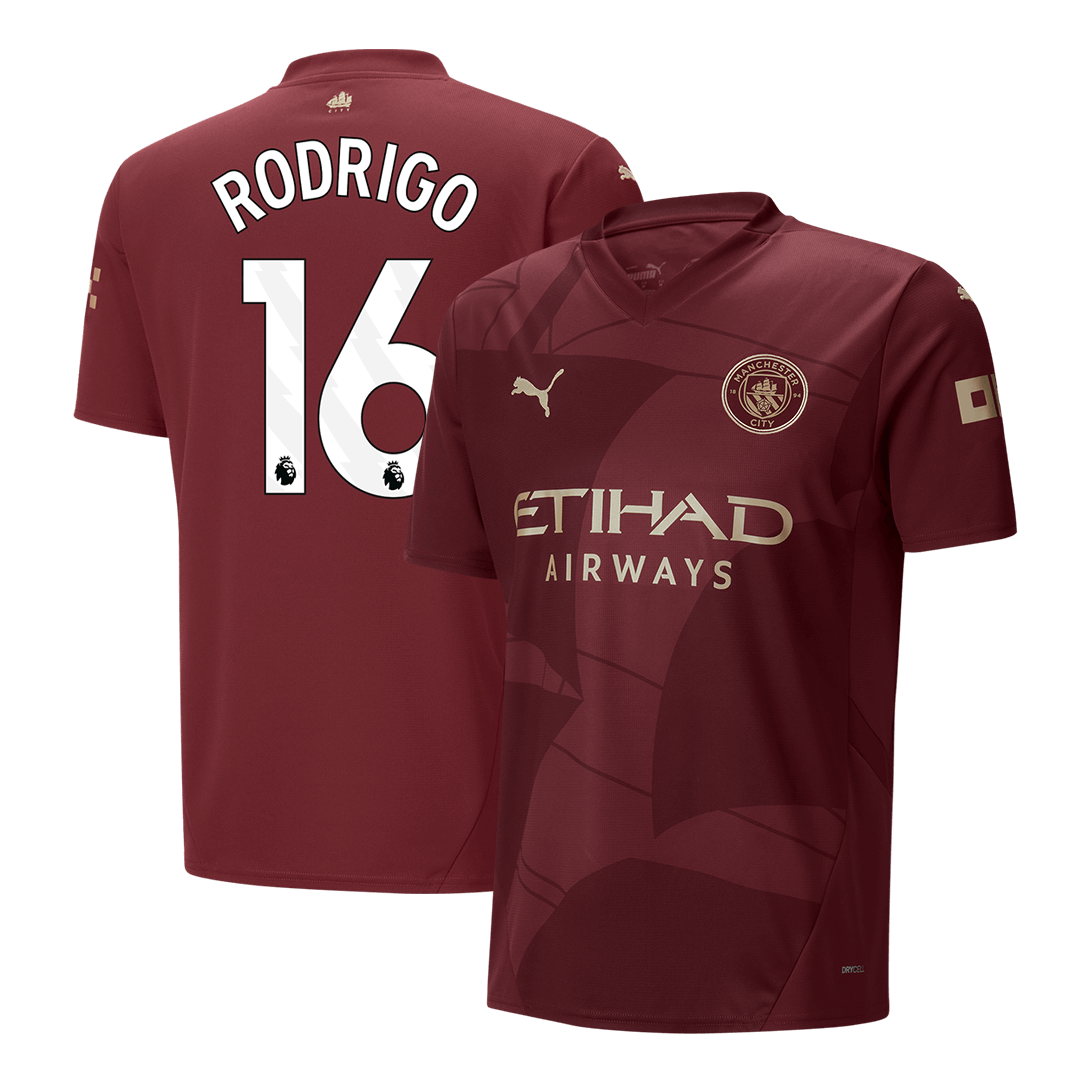 RODRIGO #16 Manchester City Third Away Soccer Jersey 2024/25Authentic