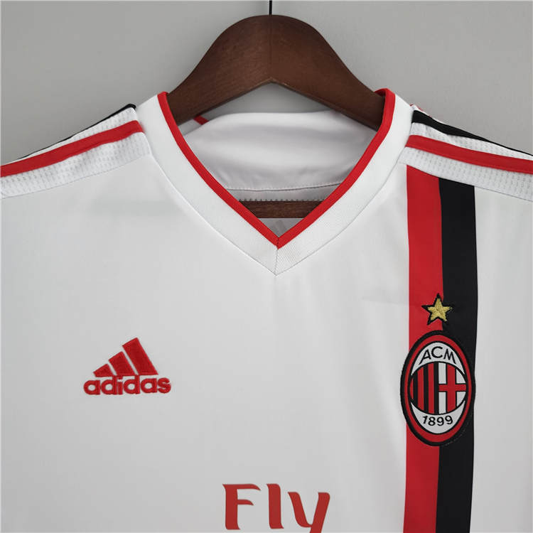 Moisture Wicking 11-12 AC Milan White Retro Football Shirt Soccer