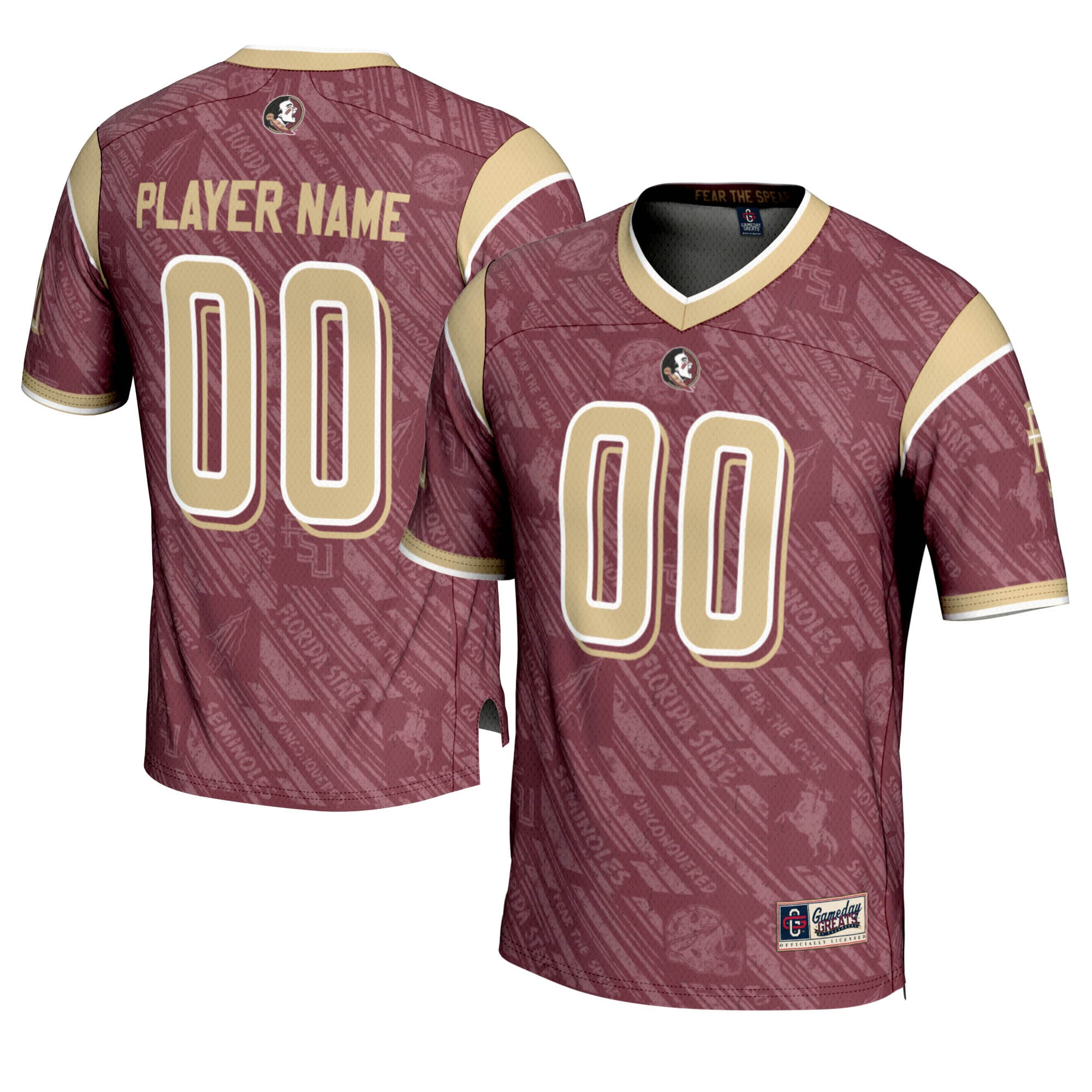 [NJP] Florida State Seminoles GameDay Greats Highlight Print NIL Pick-A-Player Football Jersey - Garnet